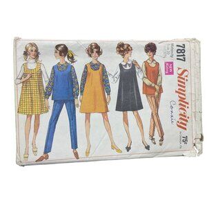 Simplicity 7817 1970s Maternity Pattern Size 10 Top Jumper Blouse Pants CUT